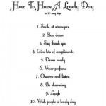 How to have a lovely day
