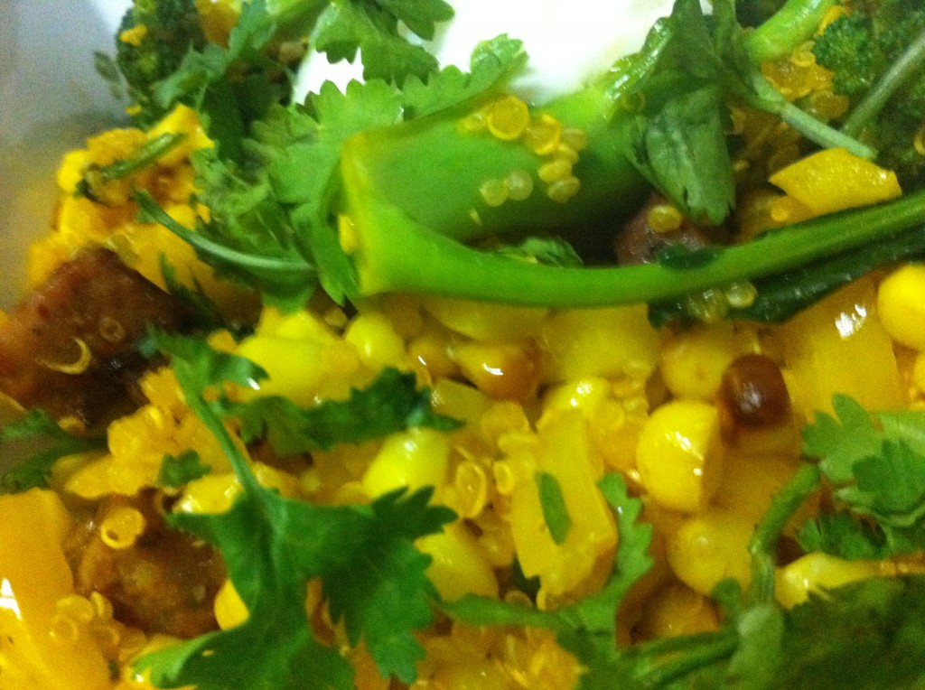 Quinoa Corn Brocolli Pilaf - close